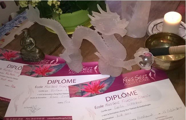 remise du diplôme de Consultante Feng Shui à Émilie